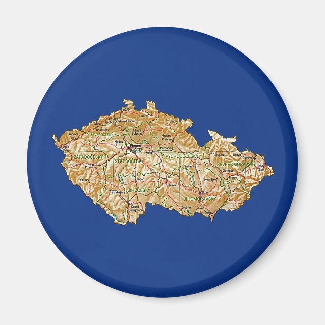 Imã Ímã de Mapa da Chéquia (Frente)