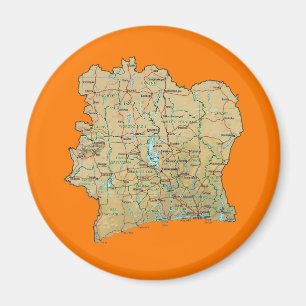 Imã Ímã de Mapa da Costa do Marfim