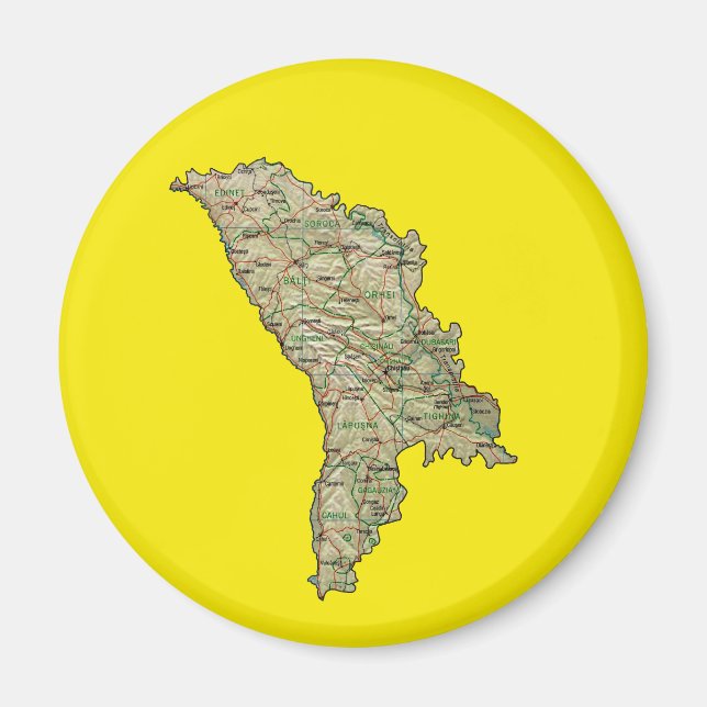 Imã Ímã de Mapa da Moldávia (Frente)