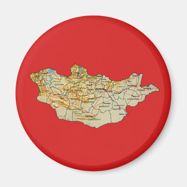 Imã Ímã de Mapa da Mongólia (Frente)