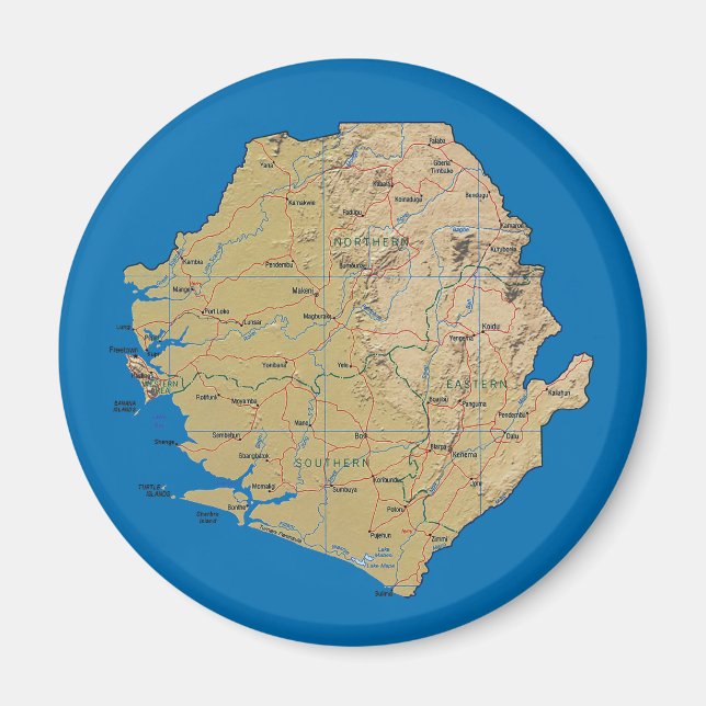Imã Ímã de Mapa da Serra Leoa (Frente)