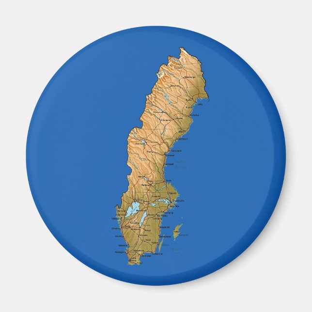 Imã Ímã de Mapa da Suécia (Frente)