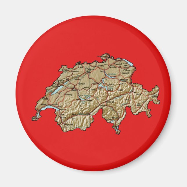 Imã Ímã de Mapa da Suíça (Frente)