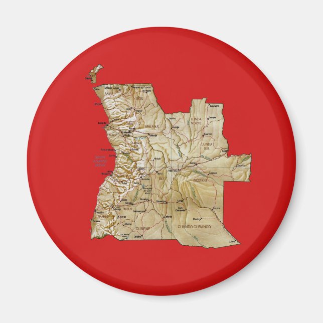 Imã Ímã de Mapa de Angola (Frente)