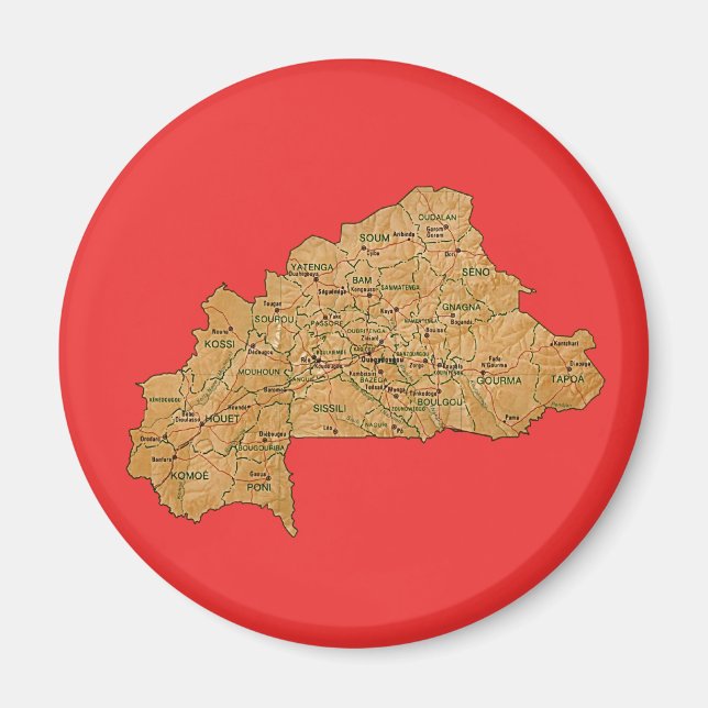 Imã Ímã de Mapa de Burkina Faso (Frente)