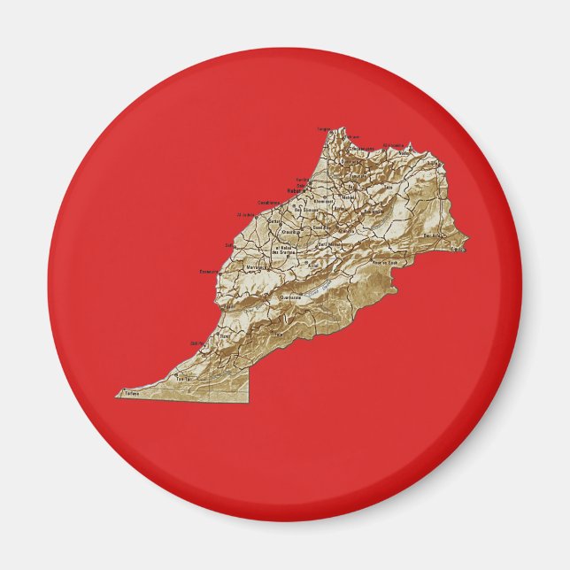 Imã Ímã de Mapa de Marrocos (Frente)