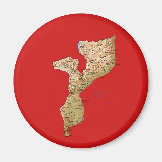 Imã Ímã de Mapa de Moçambique (Frente)