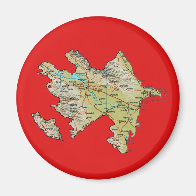 Imã Ímã de Mapa do Azerbaijão (Frente)