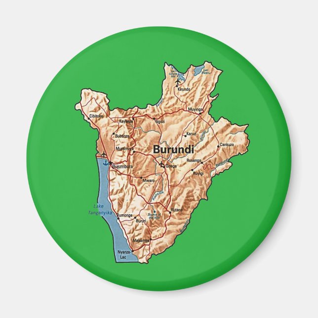 Imã Ímã de Mapa do Burundi (Frente)