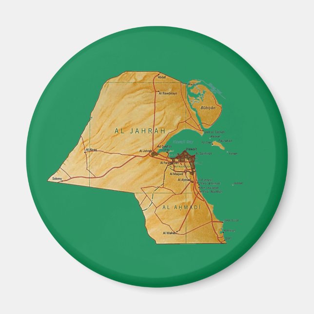Imã Ímã de Mapa do Kuwait (Frente)