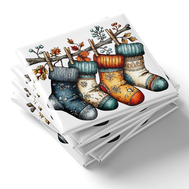 Imã Ímã de Meias de Natal | Ímã de Natal (Christmas Stockings Magnet | Christmas Magnet by PiggyPrint Sticker. by PiggyPrint Sticker. )