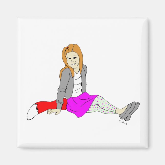 Imã ímã de menina foxy (Frente)