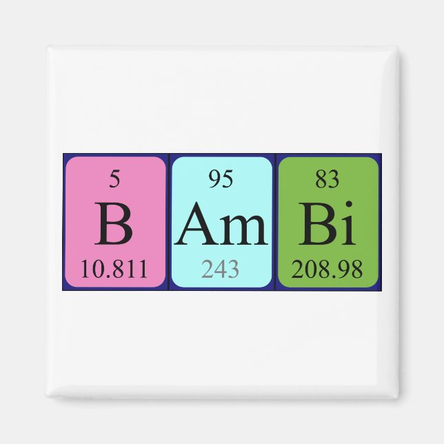 Imã ímã de mesa periódica do Bambi (Frente)