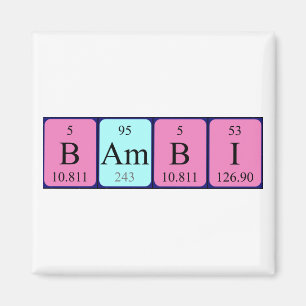 Imã ímã de mesa periódica do Bambi