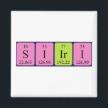 Imã Ímã de mesa periódica Siiri<br><div class="desc">Siiri se soletra como S I Ir I (Sulfur Iodine Iridium Iodine) em um ímã para o cientista em você. Não consegues encontrar o que queres?</div>