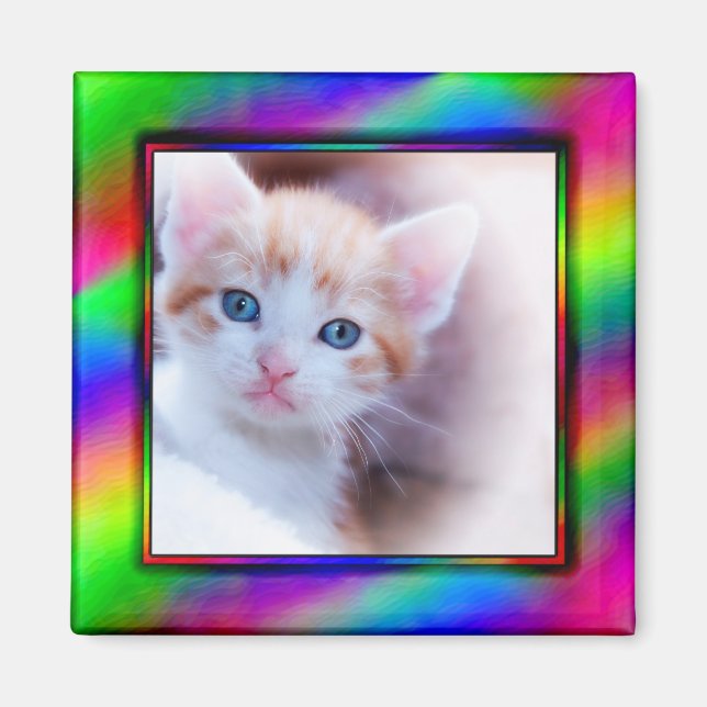 Imã Ímã de Moldura de Foto Neon Brilhante (Frente)