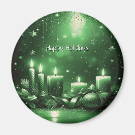 Imã Ímã de Natal com Velas Verdes para Festa de Fim de