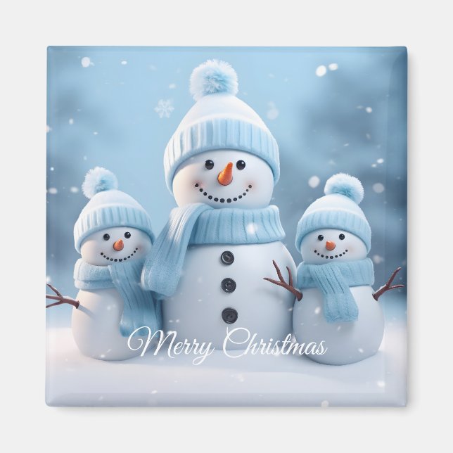Imã Ímã de Natal de Boneco de Neve Fofo (Frente)