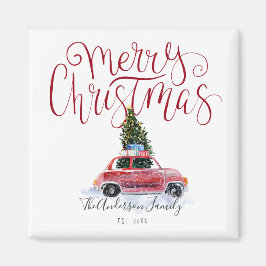 Imã Ímã de Natal de Carro Vermelho Antigo