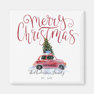 Imã Ímã de Natal de Carro Vermelho Antigo