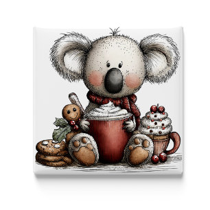 Imã Ímã de Natal de Chocolate Quente de Coala Capricho