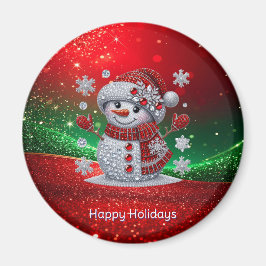 Imã Ímã de Natal de Homem de Neve com Rhinestones