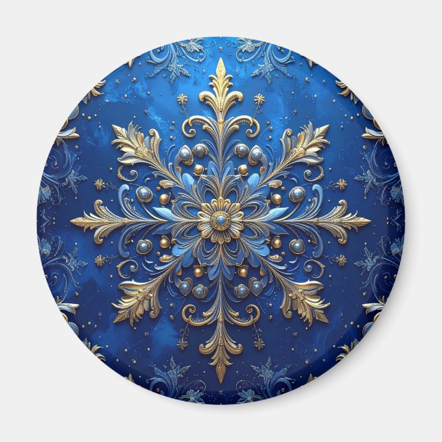 Imã Ímã de Natal Decorativo Azul (Frente)