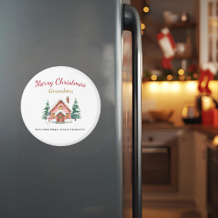 Imã Ímã de Natal Feliz Personalizado para Vovó