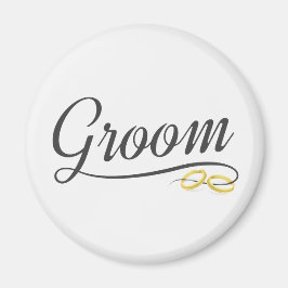 Imã Ímã de Noiva Floral Simples Caligrafia | Casamento