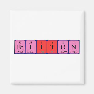 Imã ímã de nome de mesa periódica Britton