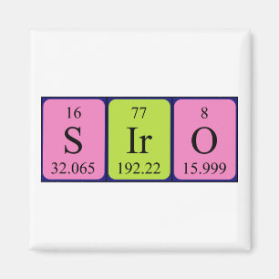 Imã ímã de nome de mesa periódica Siro