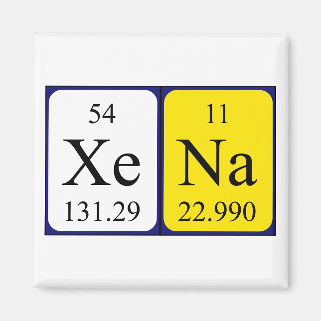 Imã ímã de nome de mesa periódica Xena (Frente)