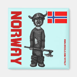 Imã Ímã de Noruega com viquingue engraçado