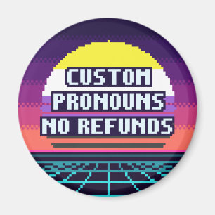 Imã Ímã de Orgulho Não Binário com Pronomes Personaliz