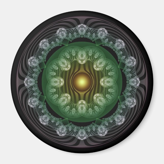 Imã Ímã de padrão ornamentado fractal elegante (Frente)