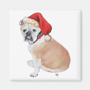 Imã Ímã de Papai Noel Bulldog Inglês