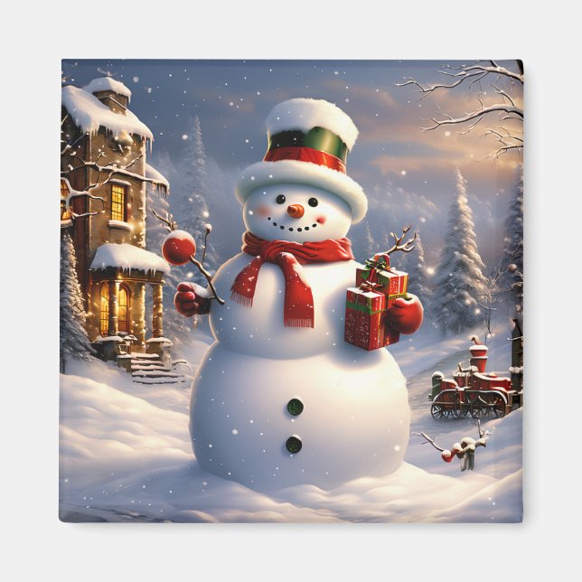 Imã Ímã de Papai Noel de Férias (Frente)