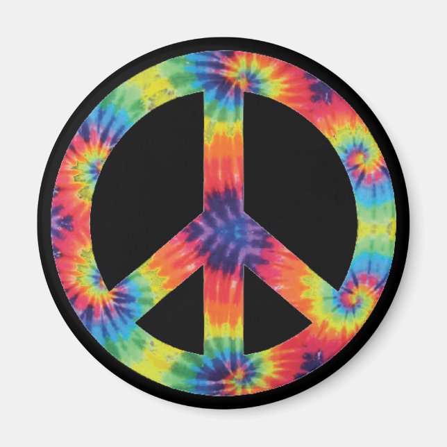 Imã Ímã de Paz Arco-íris Hippie (Frente)
