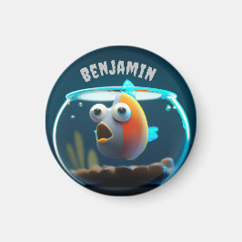 IMÃ ÍMÃ DE PEIXE FOFO SURPREENDIDO PERSONALIZADO