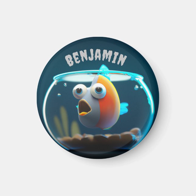 IMÃ ÍMÃ DE PEIXE FOFO SURPREENDIDO PERSONALIZADO (Frente)