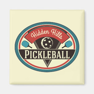 Imã Ímã de Pickleball - design do vintage
