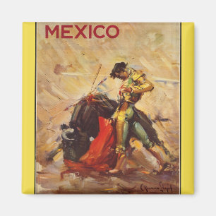 Imã Ímã de pintura vintage da Corrida México
