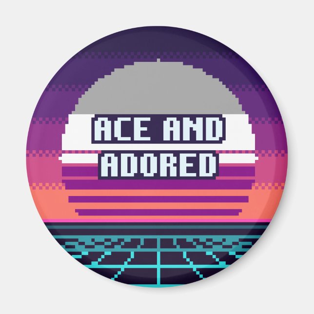 Imã Ímã de Pixel Orgulho Ace Adorado (Frente)