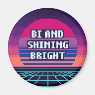 Imã Ímã de Pixel Orgulho Bi e Brilhante
