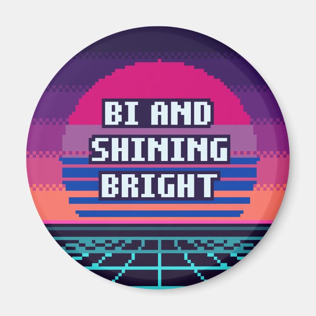 Imã Ímã de Pixel Orgulho Bi e Brilhante (Frente)