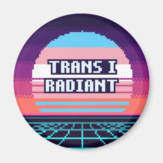 Imã Ímã de Pixel Orgulho Catalão Radiante Trans (Frente)
