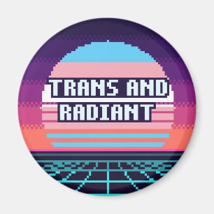 Imã Ímã de Pixel Orgulho Trans e Radiante