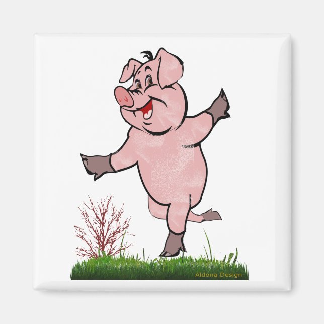 Imã Ímã de Porco Feliz (Frente)