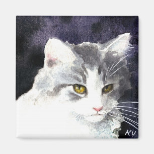 Imã Ímã de prata e branco do gatinho
