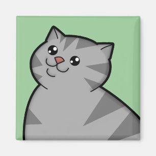Imã Ímã de prata gordo feliz do quadrado do gato de